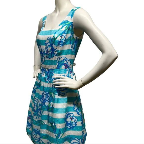 LILLY PULITZER Posey Blue Fit & Flare Dress 8 $228 - Picture 11 of 16